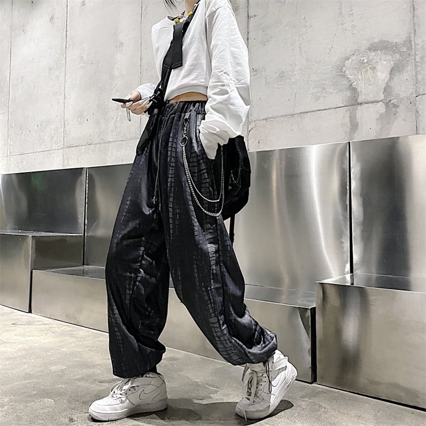 サブカル 服 地雷系 通販 パンツ ワイドパンツ ウエストゴム ヒップ