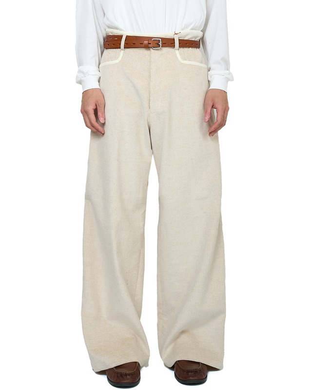 m's braque  "GATHERED WAIST WIDE PANTS  〔IVORY〕"