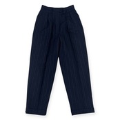 90s LAUREN RALPH LAUREN RETITE ラルフローレン ストライプ タック スラックス パンツ 8P/ネイビー レディース ビンテージ