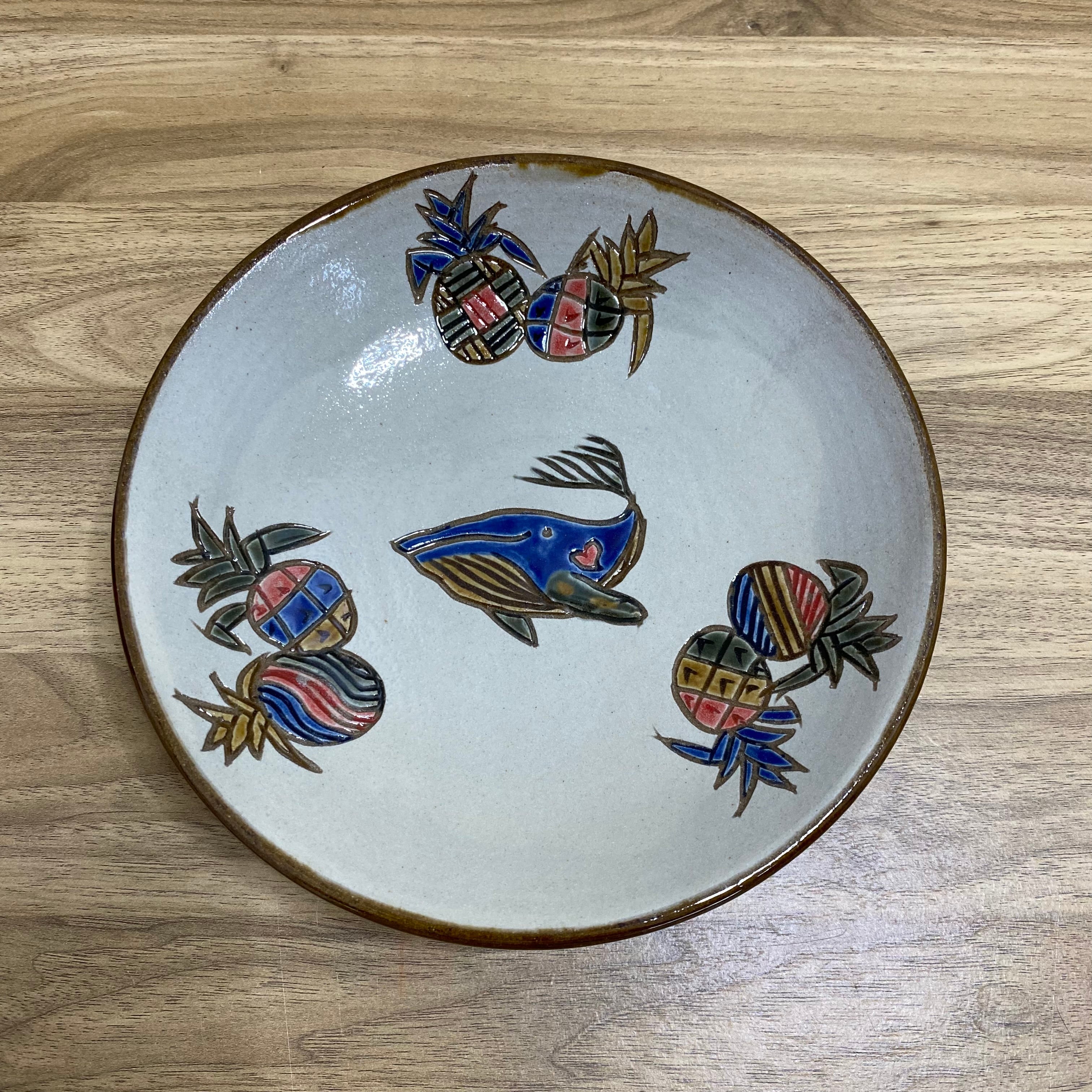 6寸皿一枚焼き 魚紋 | 陶芸工房ふじ
