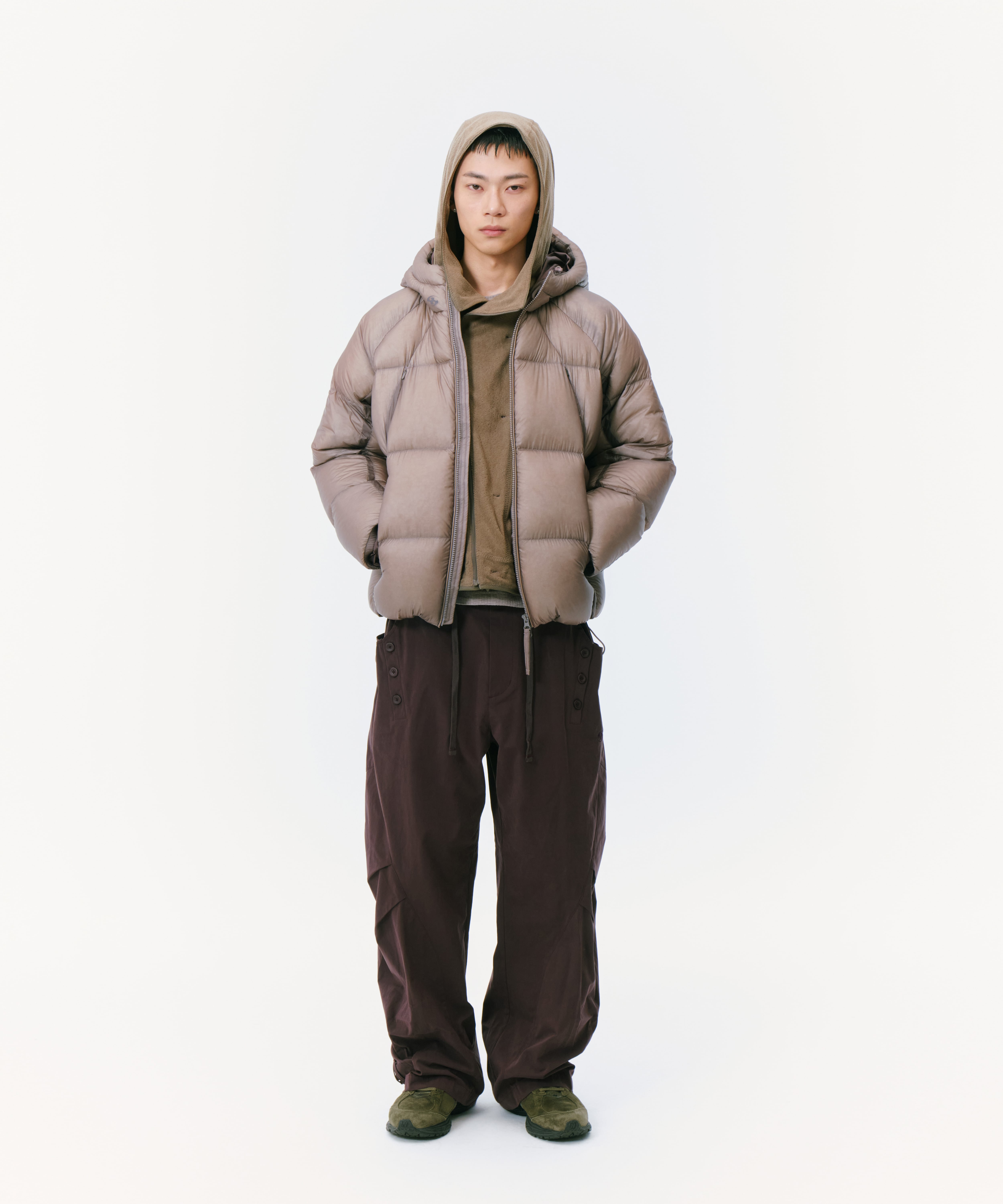 ☆[RESELL][SAN SAN GEAR] SHADE PUFFER JACKET [ASH PINK] 正規品