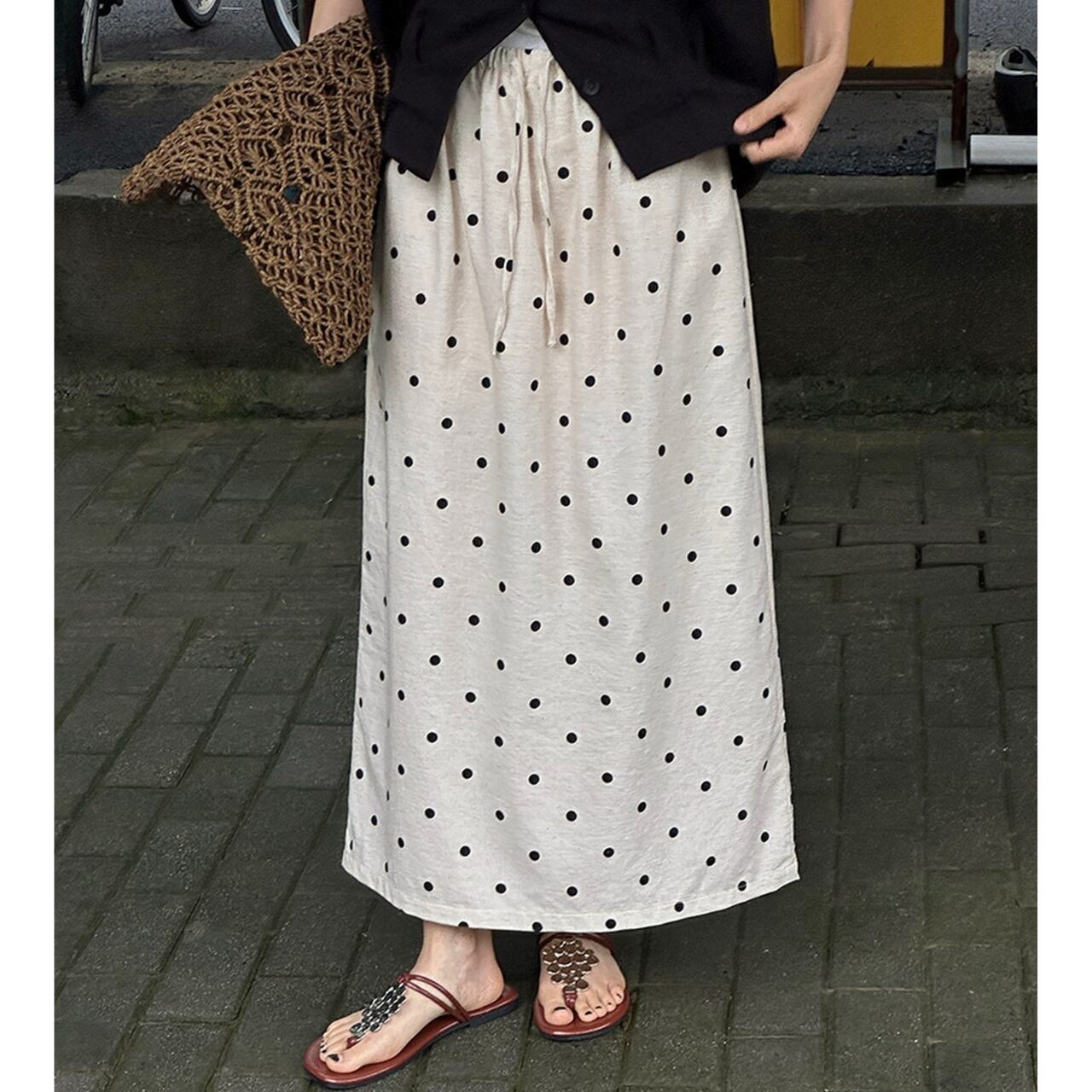 Polka dot A-line maxi skirt 2125