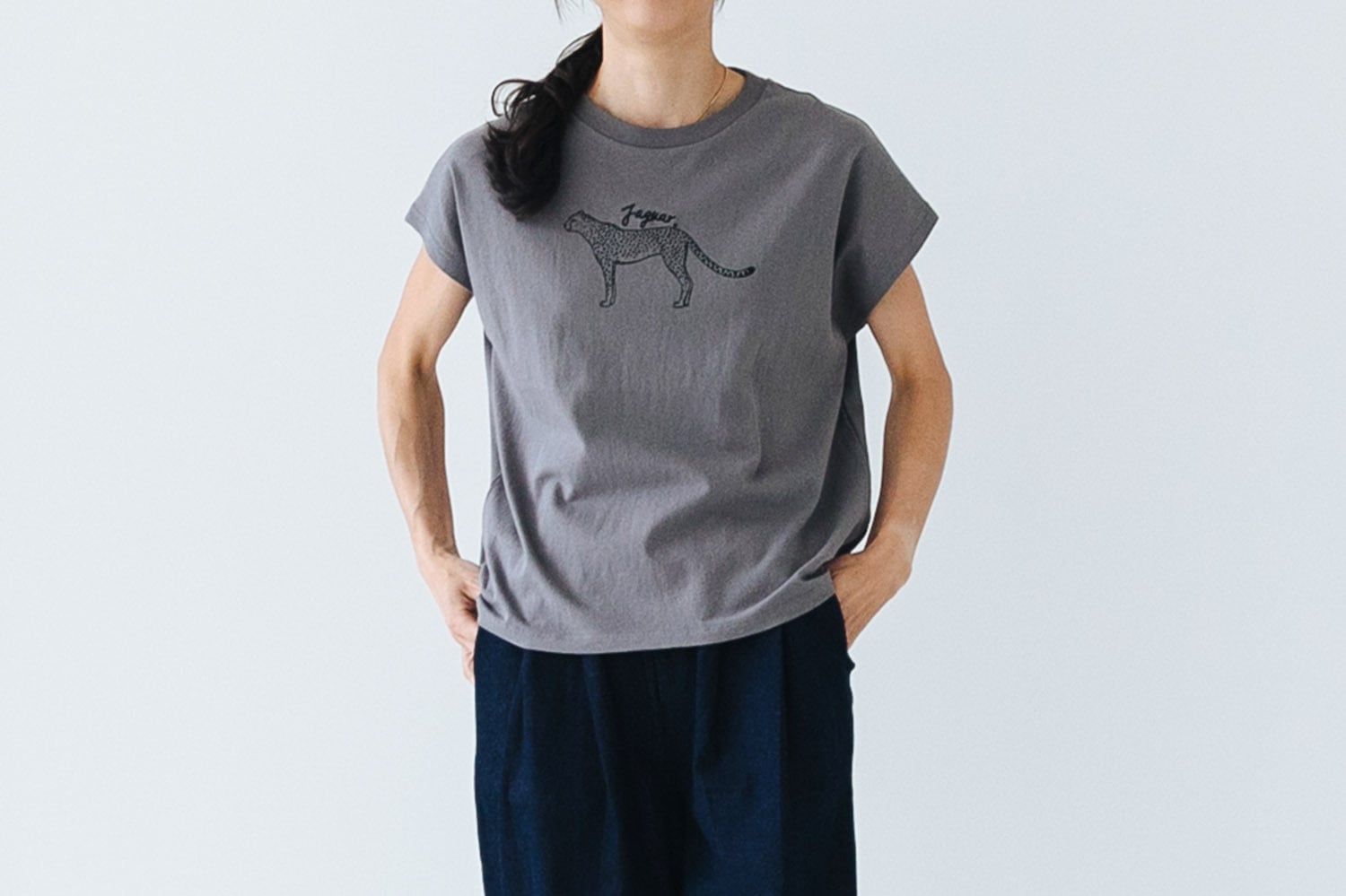 オーガニックコットン フレンチプリントTEE "Jaguar"