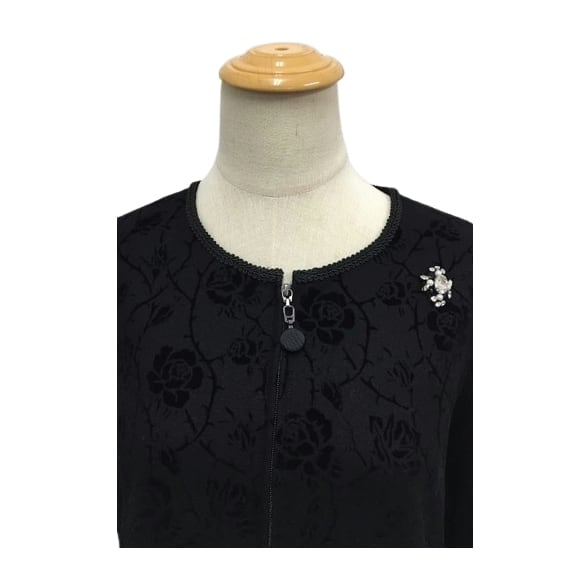 スーパービューティー ワンピース フロッキープリント 裾フリル ベロア