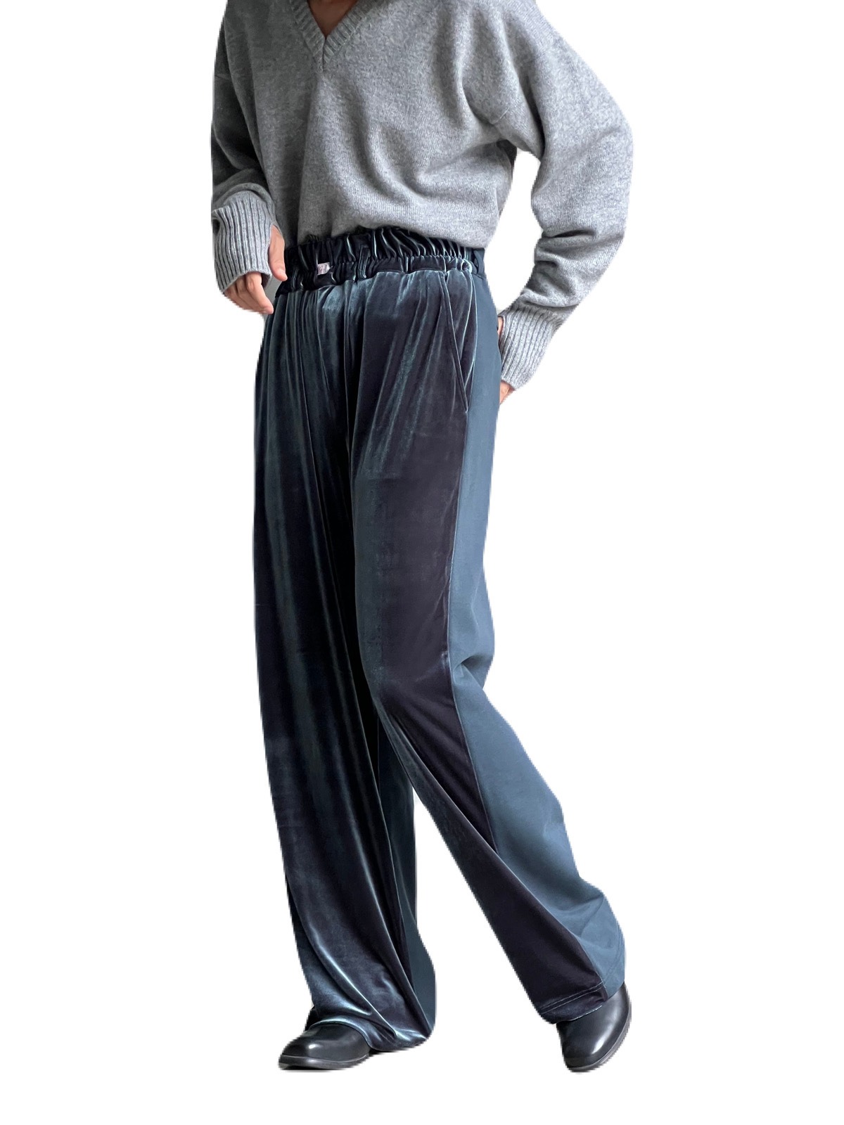 GEN IZAWA / Velours & sweat switch pants (green) | TUNAGI JAPAN