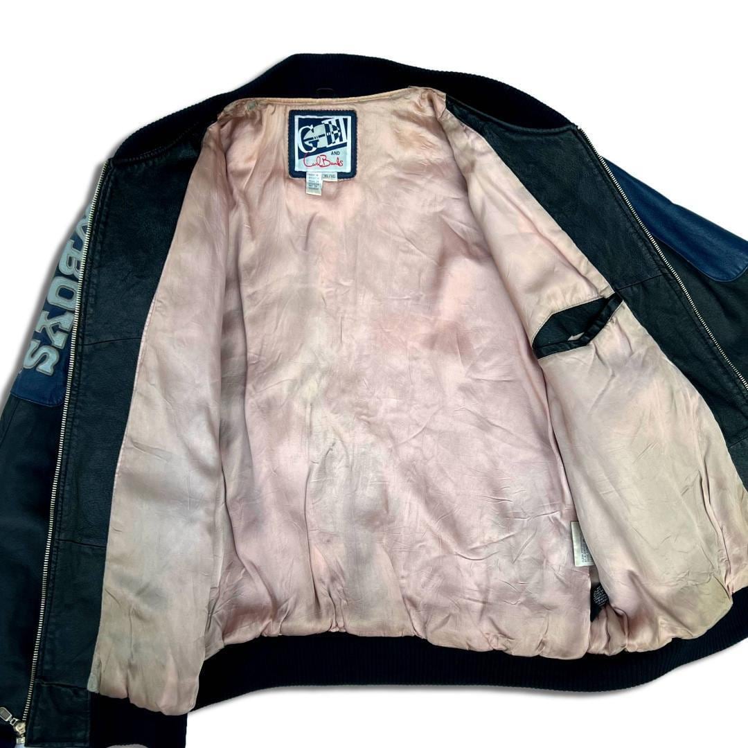 Dallas Cowboys NFL Vintage 90's Leather Mens Bomber Jacket by