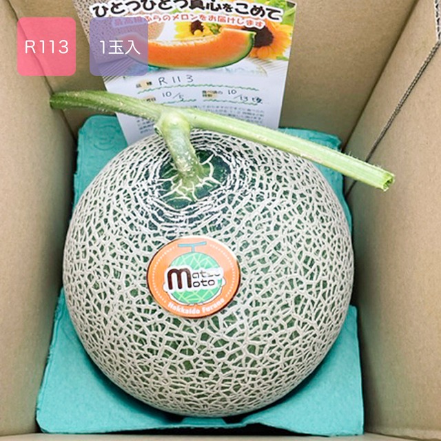 最高級富良野メロン　R113　秀品　大玉(1.6〜2.0kg)1玉入
