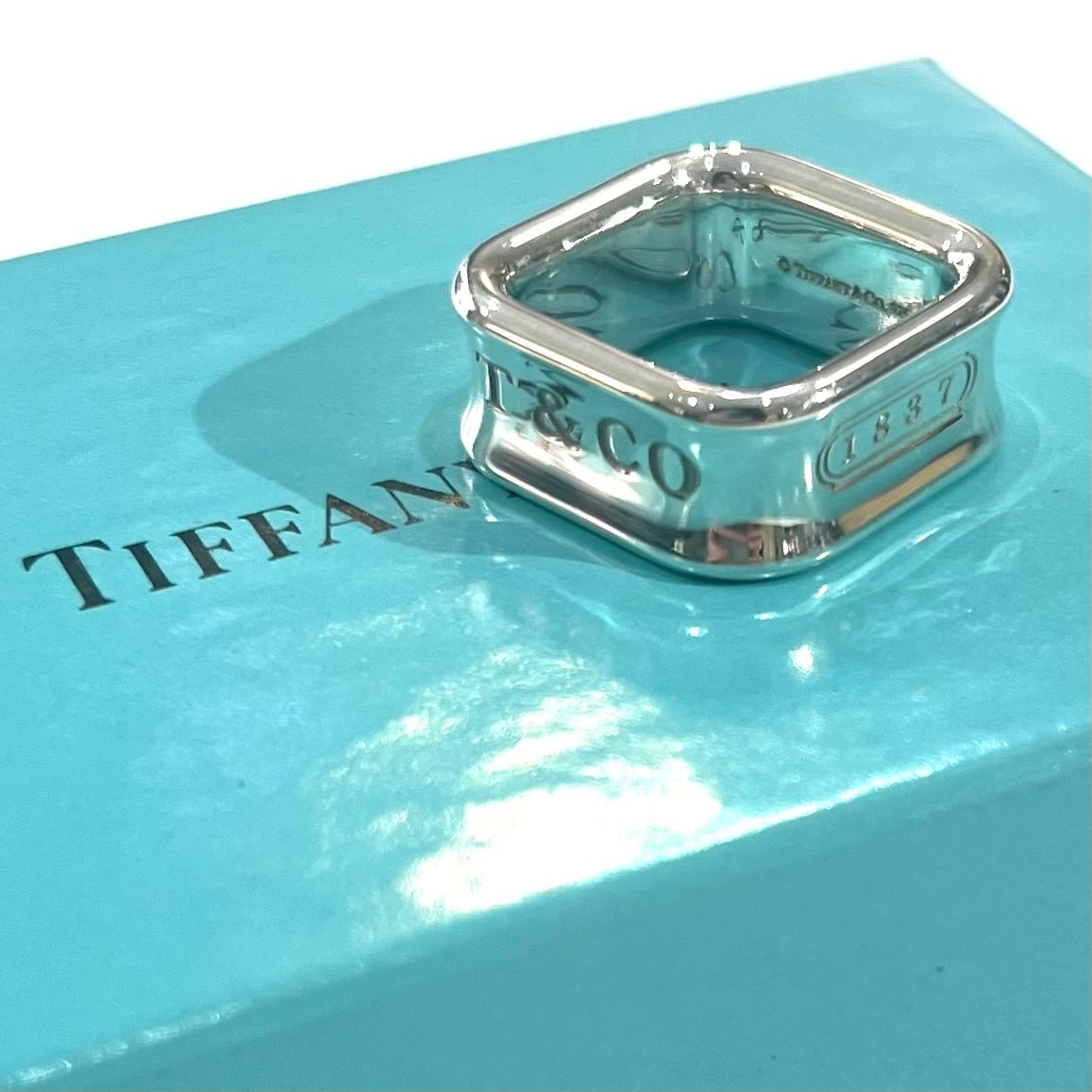 TIFFANY&CO.】【6-7号】2569 T&CO 1837 スクエアリング／シルバー925