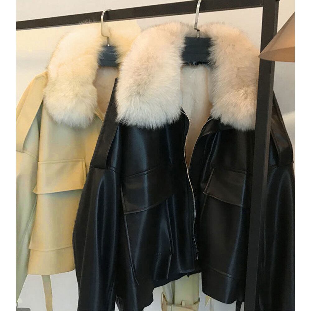 ライダース ジャケット レディース PUレザー 秋冬 ファー付き 韓国 おしゃれ かっこいい 大人 裏起毛 ブルゾン ストリート系 アメカジ 大人可愛い 大人女子