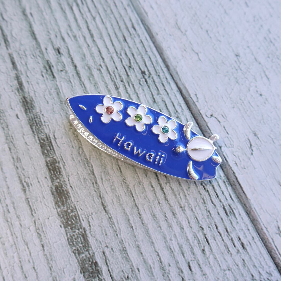 ★ハワイ直輸入★サーフボード クリップ マグネット/キッチンマグネット/ハワイ磁石<KG-18/青/ブルー>