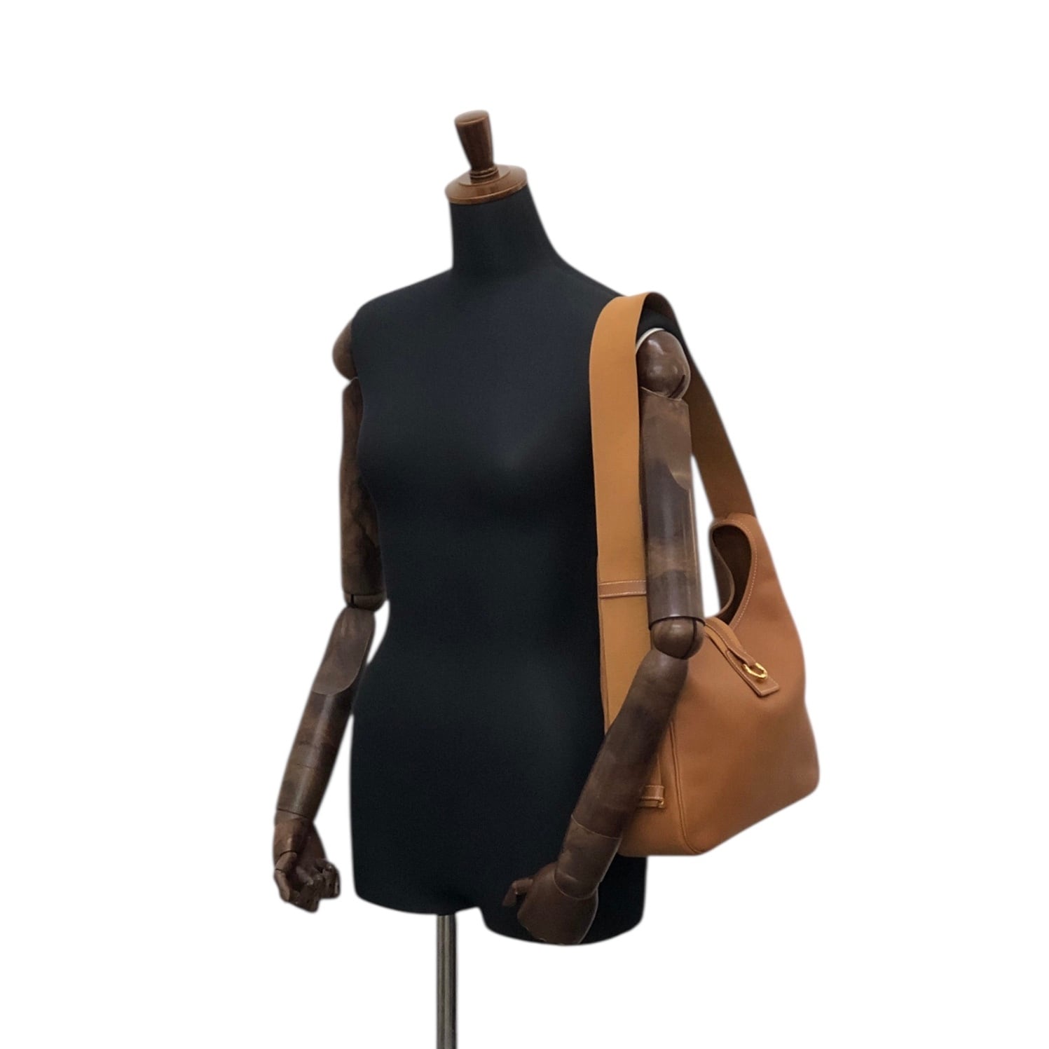 HERMES エルメス サコ ショルダーバッグ キャメル クシュベル レザー