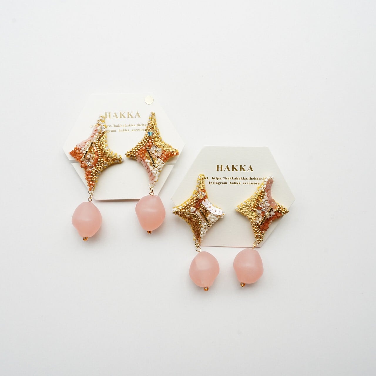 【HAKKA】刺繍イヤリング/ピアス 127