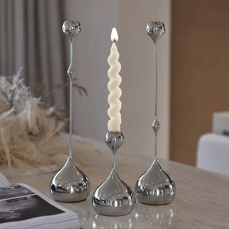 キャンドルスタンド 3つセット ロウソク立て キャンドルホルダー 雫型