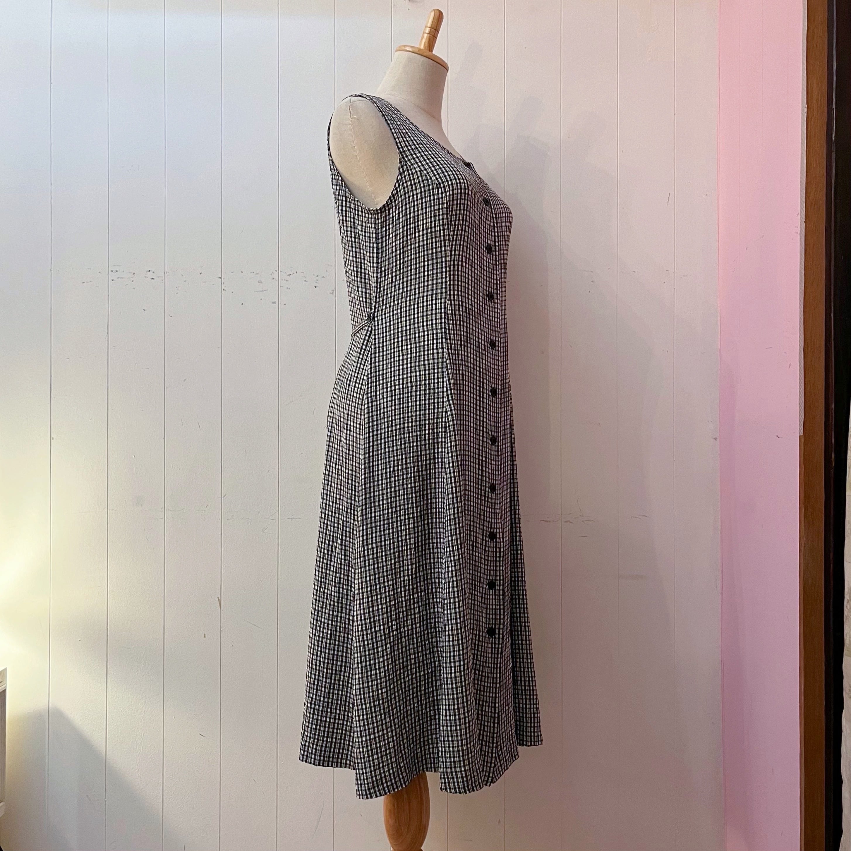 check front button jumper skirt