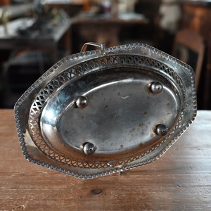 Basket / バスケット〈 プレート・トレー・カフェ・シルバー・店舗什器・アンティーク・ヴィンテージ 〉113665