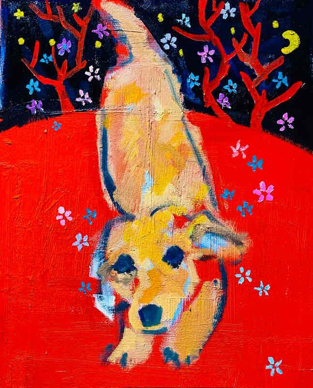 OIL COLOUR | 油彩画 #現代アート #犬 #猫