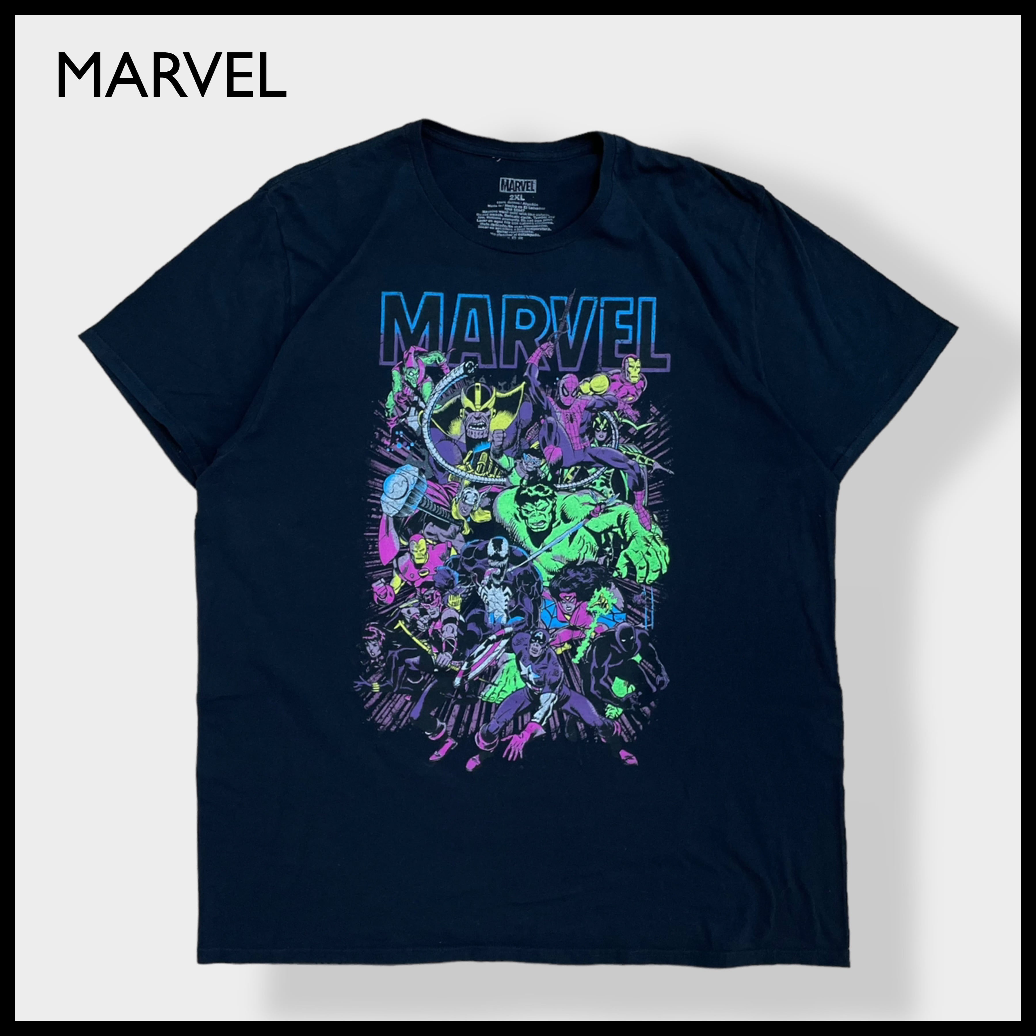 【MARVEL】2XL ビッグシルエット ロゴ プリント オフィシャル 公式 Tシャツ アベンジャーズ スパイダーマン アイアンマン マイティソー  ハルク キャプテンアメリカ ヴェノム アメコミ マーベル 半袖 US古着 | 古着屋手ぶらがbest powered by BASE