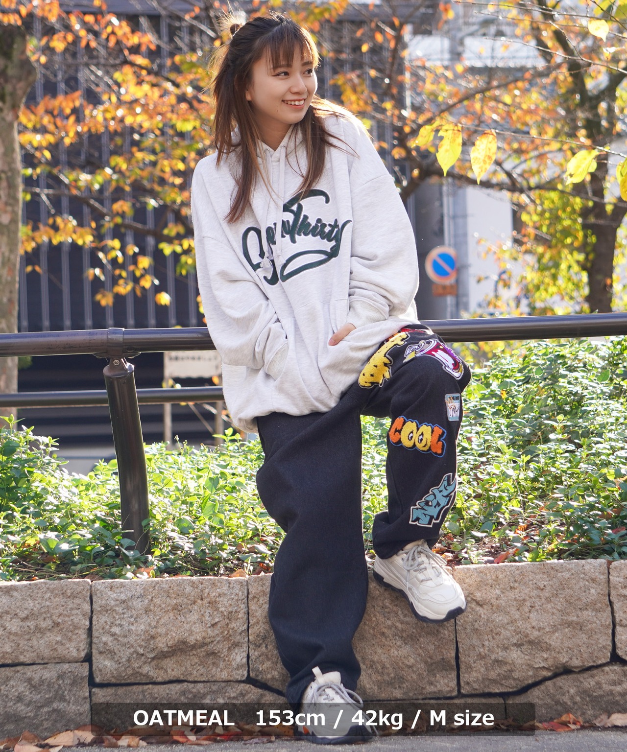 \SALE/◆ロゴアップリケ刺繍 ビッグパーカー◆ng-92522