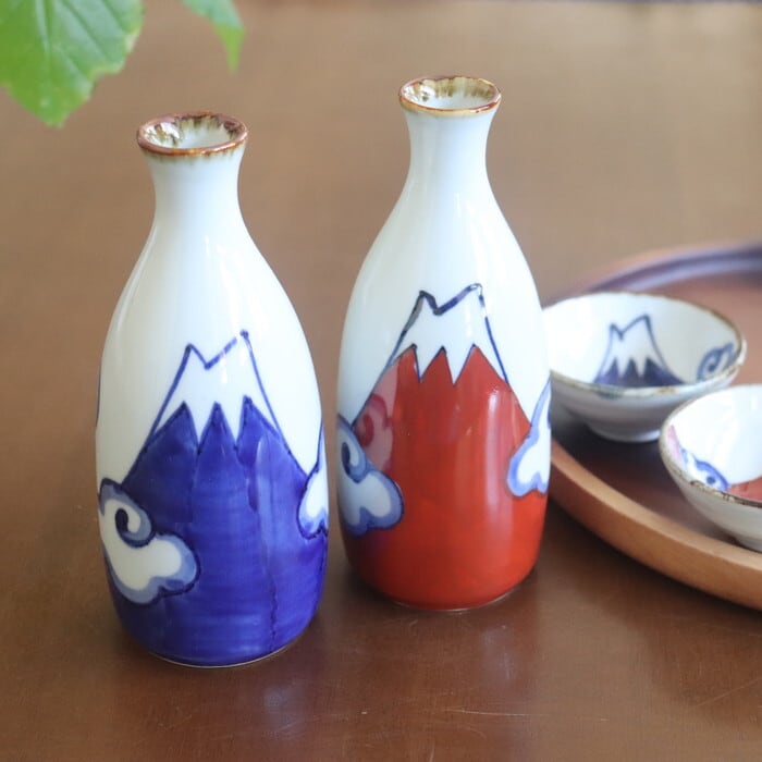 波佐見焼 翔芳窯 徳利 Mt.Fuji Hasami-yaki Sake bottle #489