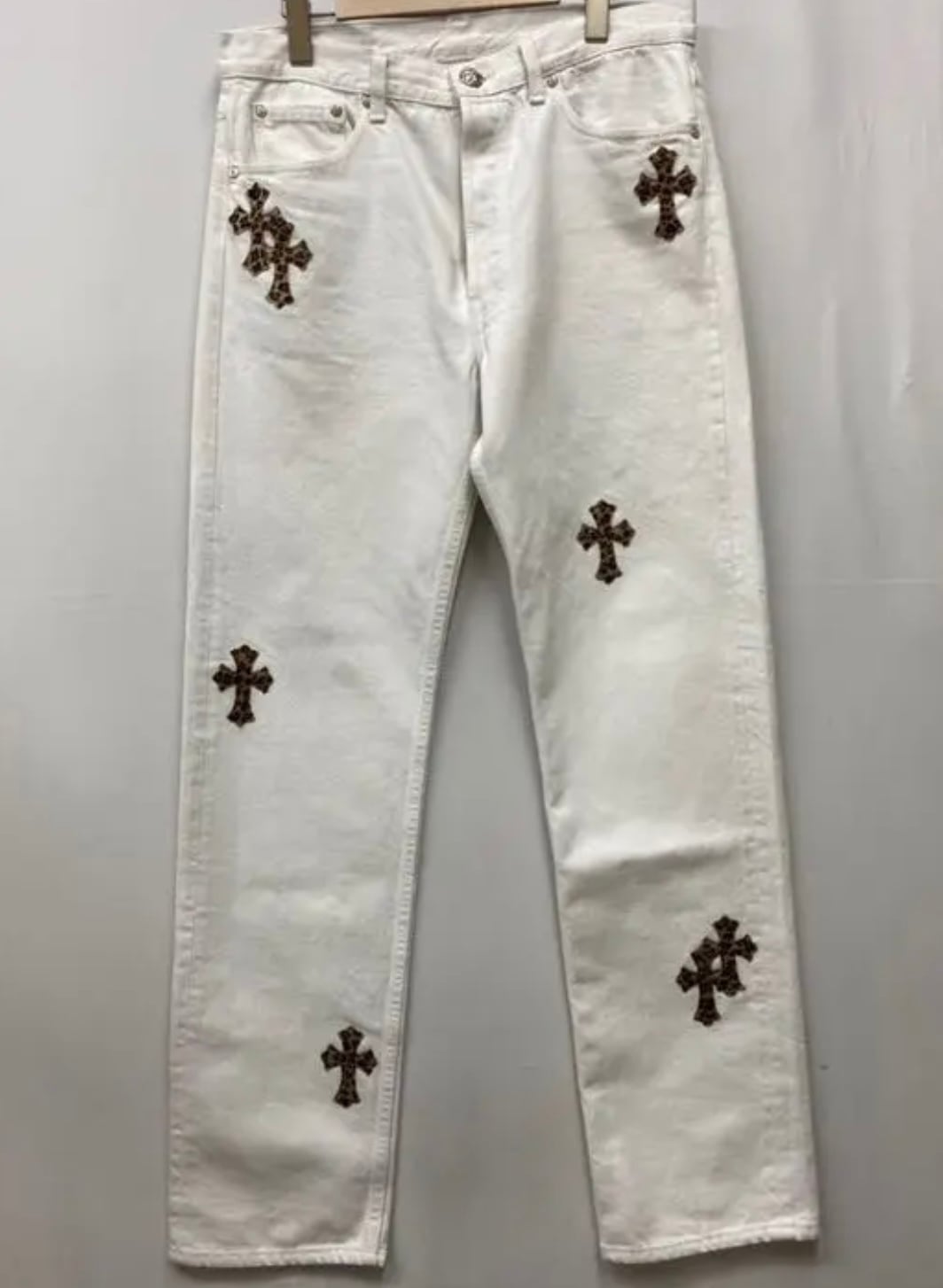 CHROME HEARTS クロムハーツ 501 LEVI'S デニム レオパード クロスパッチ 32