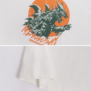 怪獣プリント オーバーサイズ Tシャツ  A1897