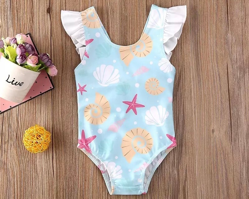水着ロンパース / リボン / 女の子 / 〜3才