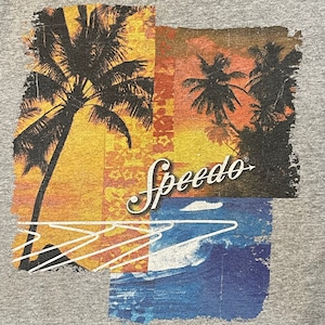 【speedo】USA製 Tシャツ 半袖 ワンポイント バックプリント XL ビッグサイズ US古着 アメリカ古着