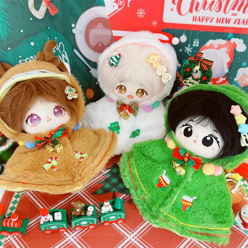 20cmぬいぐるみ用 ふわふわ フード付きケープ ポンチョ 着せ替え服