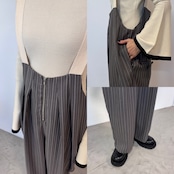 【鹿児島先行販売】ピンストライプサロペットPT/チャコール