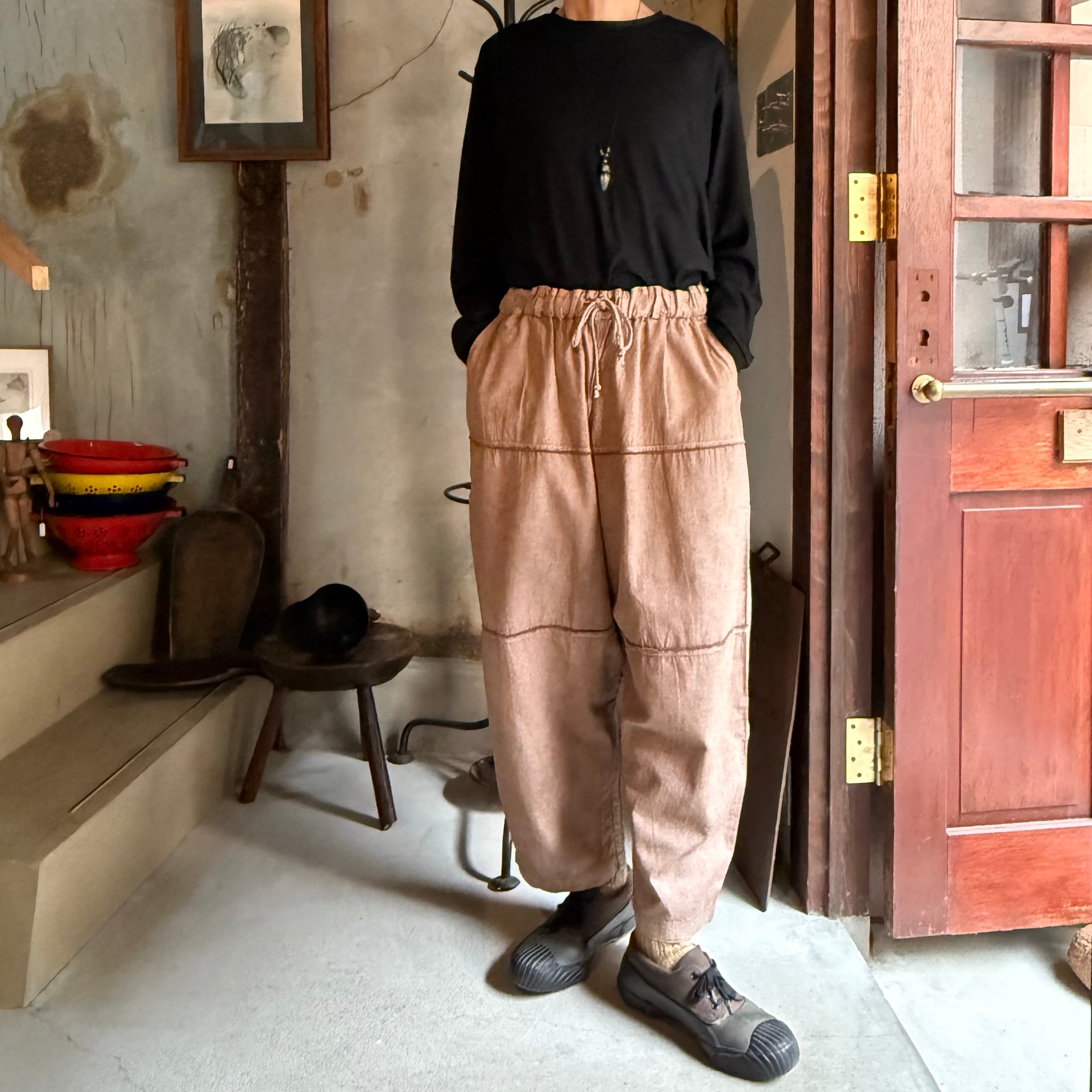 MITTAN PT-115B 竹パンツ ベンガラ灰茶