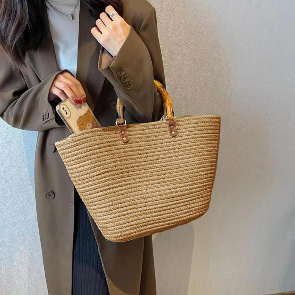 配色 かごバッグ レディース 大容量 トート 夏 おしゃれ きれいめ 大人