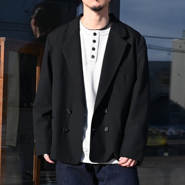 INTERIM / MILITARY WOOL SERGE PIPING DOUBLE JACKET