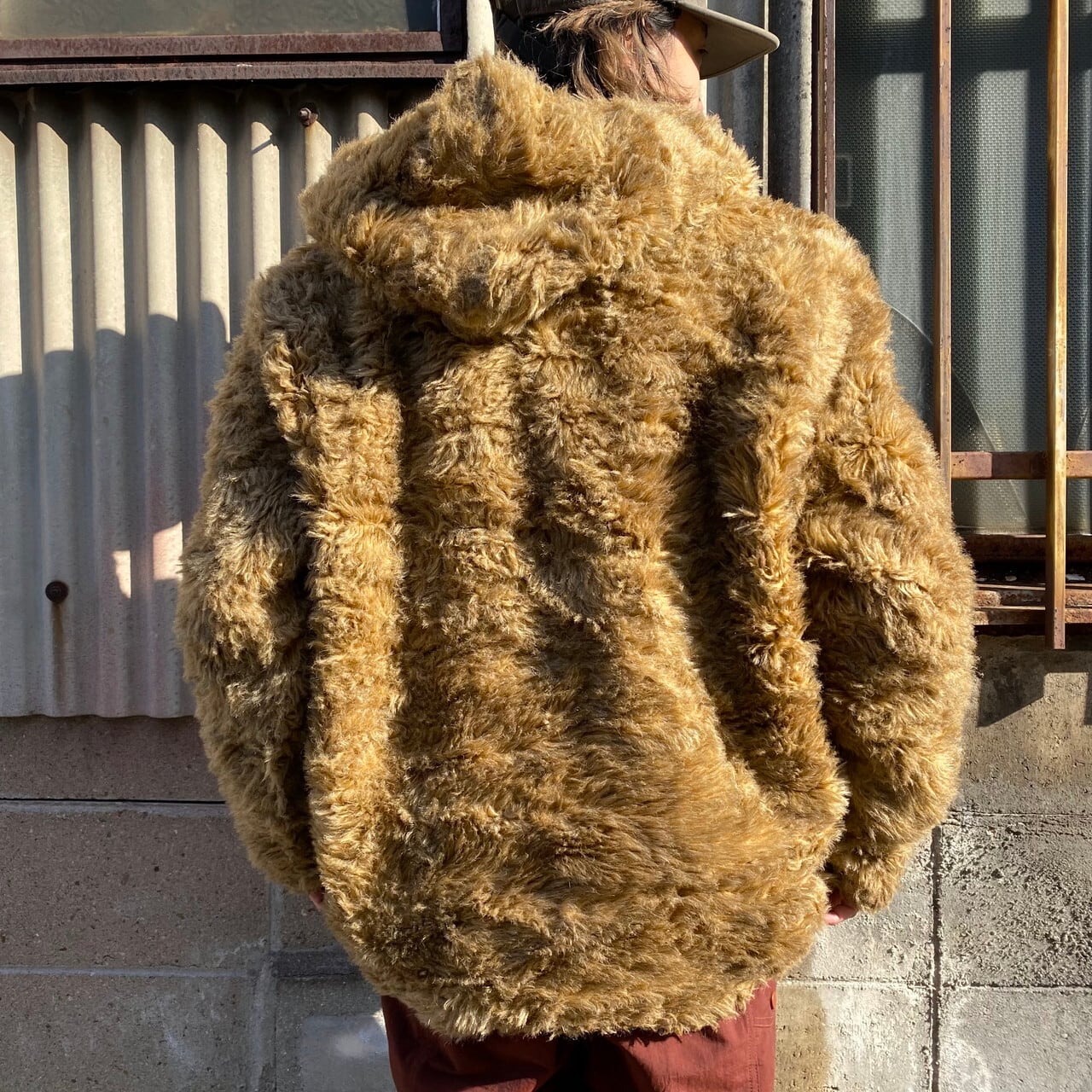 70年代 HLF OUTERWEAR フェイクファーパーカー メンズL 古着