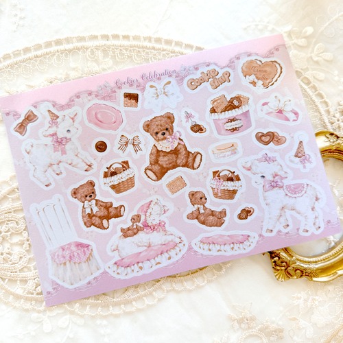 新作予約☆CHO794｜Cherish365【Cookies Celebration】パール素材 シートステッカー