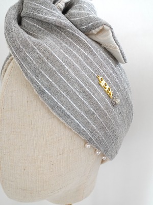 再入荷 Italian Linen & Lace gray（イタリアリネン＆レース）  /Wワイド  QPPA®︎
