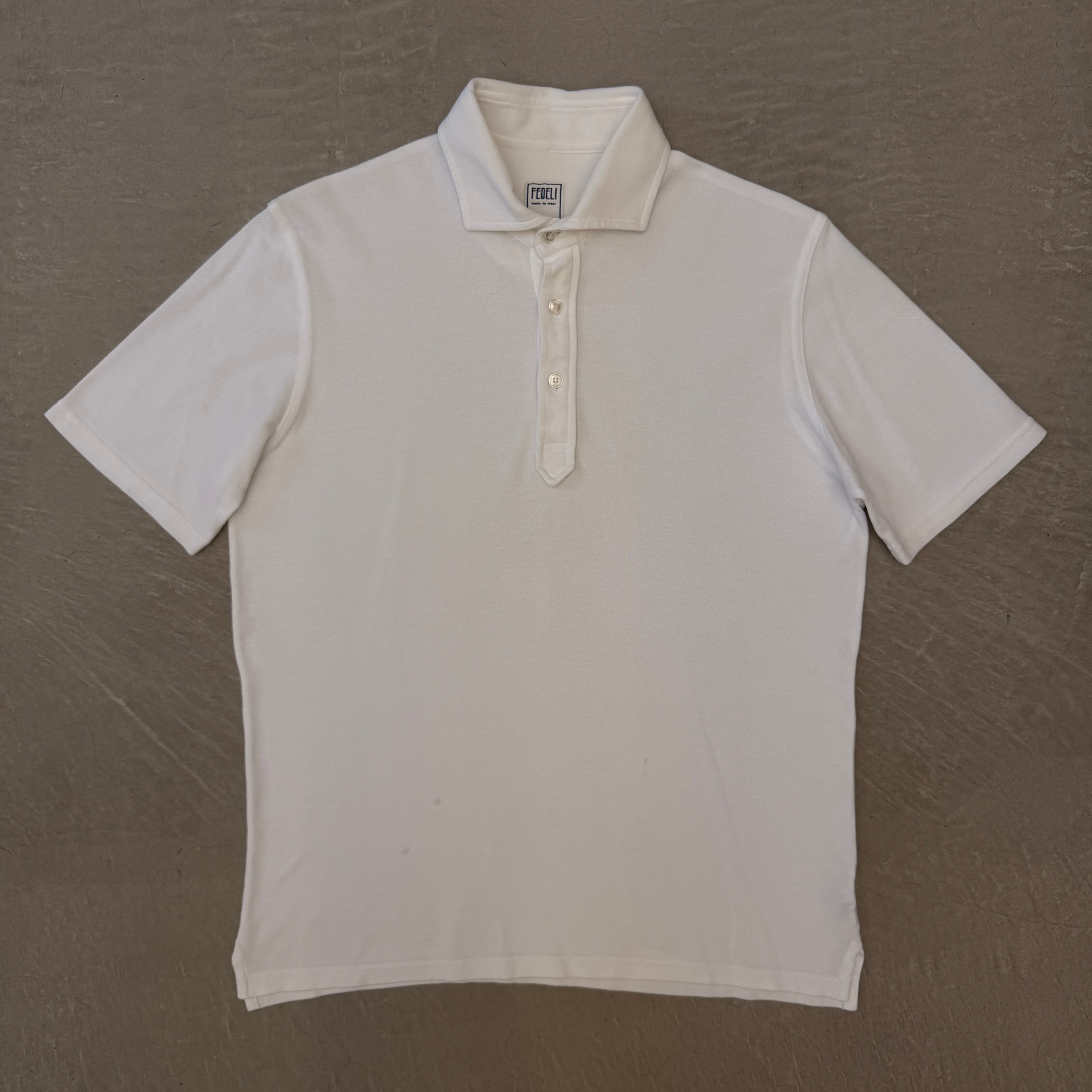 A*-様 【新品】 フェデーリ ニットポロ コットン ホワイト 48 FEDEL FEDELI Cotton polo shirt white 48 | ASSET VINTAGE アセットヴィンテージ