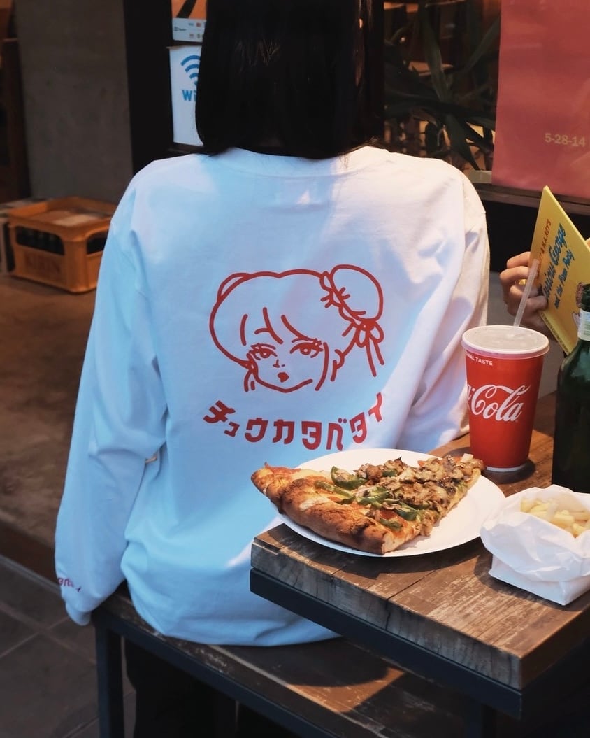 LOGO long sleeve T-shirt 【White】 | チュウカタベタイ