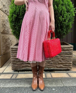 40s Red Gingham check Sun dress