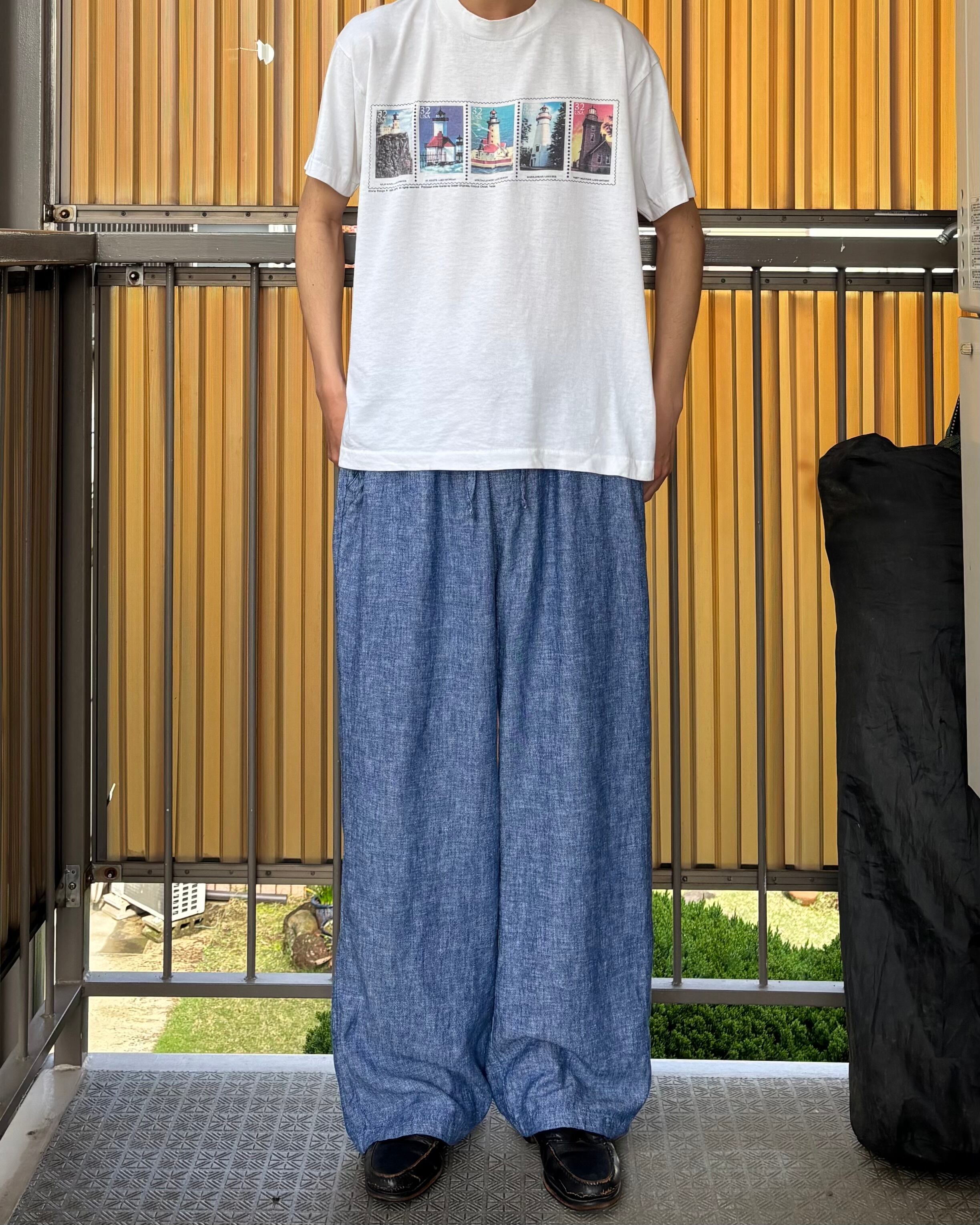 古着 00s〜 オールドネイビー 極太 リネン パンツ アイボリー ワイド 00s oldnavy super wide linen×rayon pants / オールドネイビー リネン