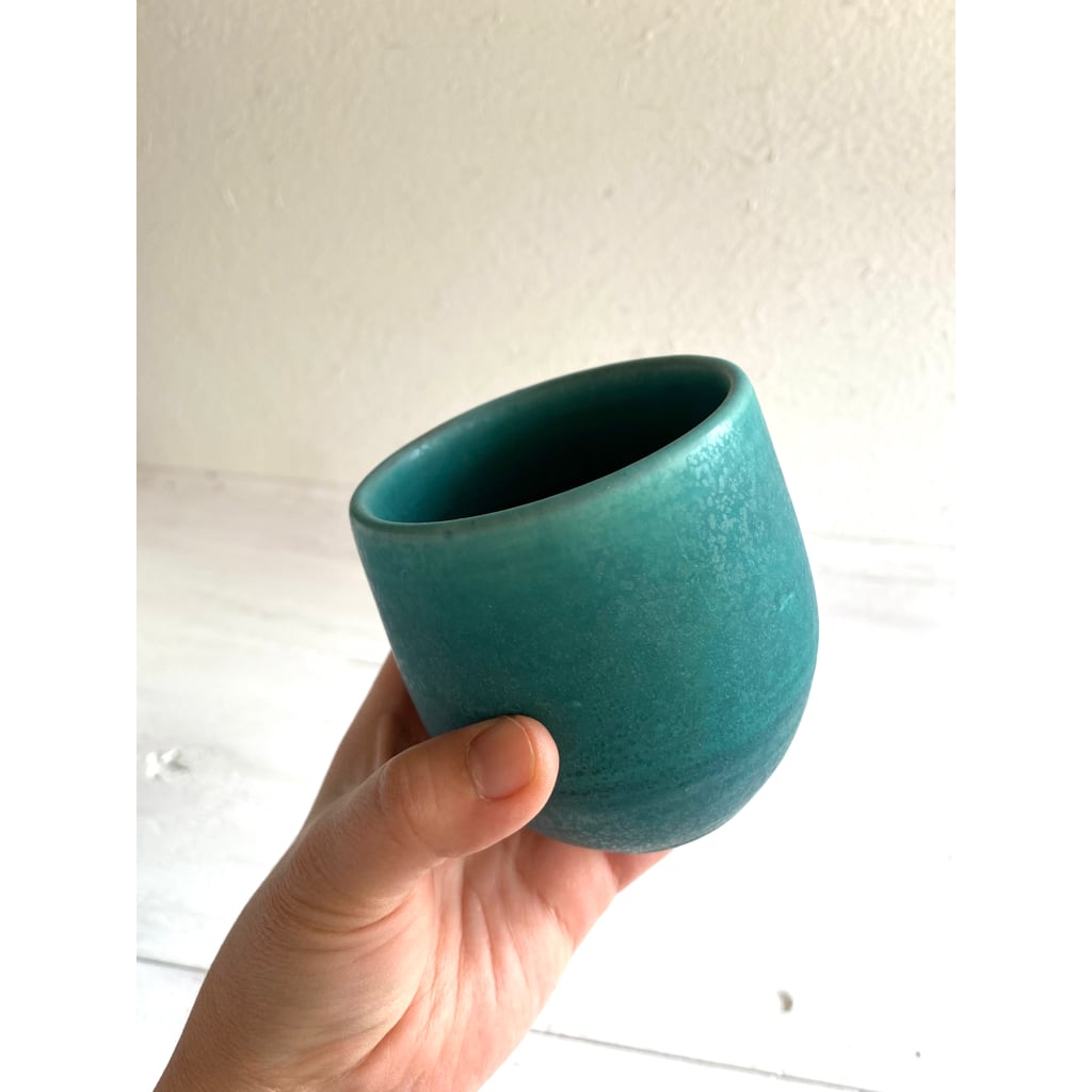 丹波焼 たまごカップ 碧（みどり） 高さ9cm