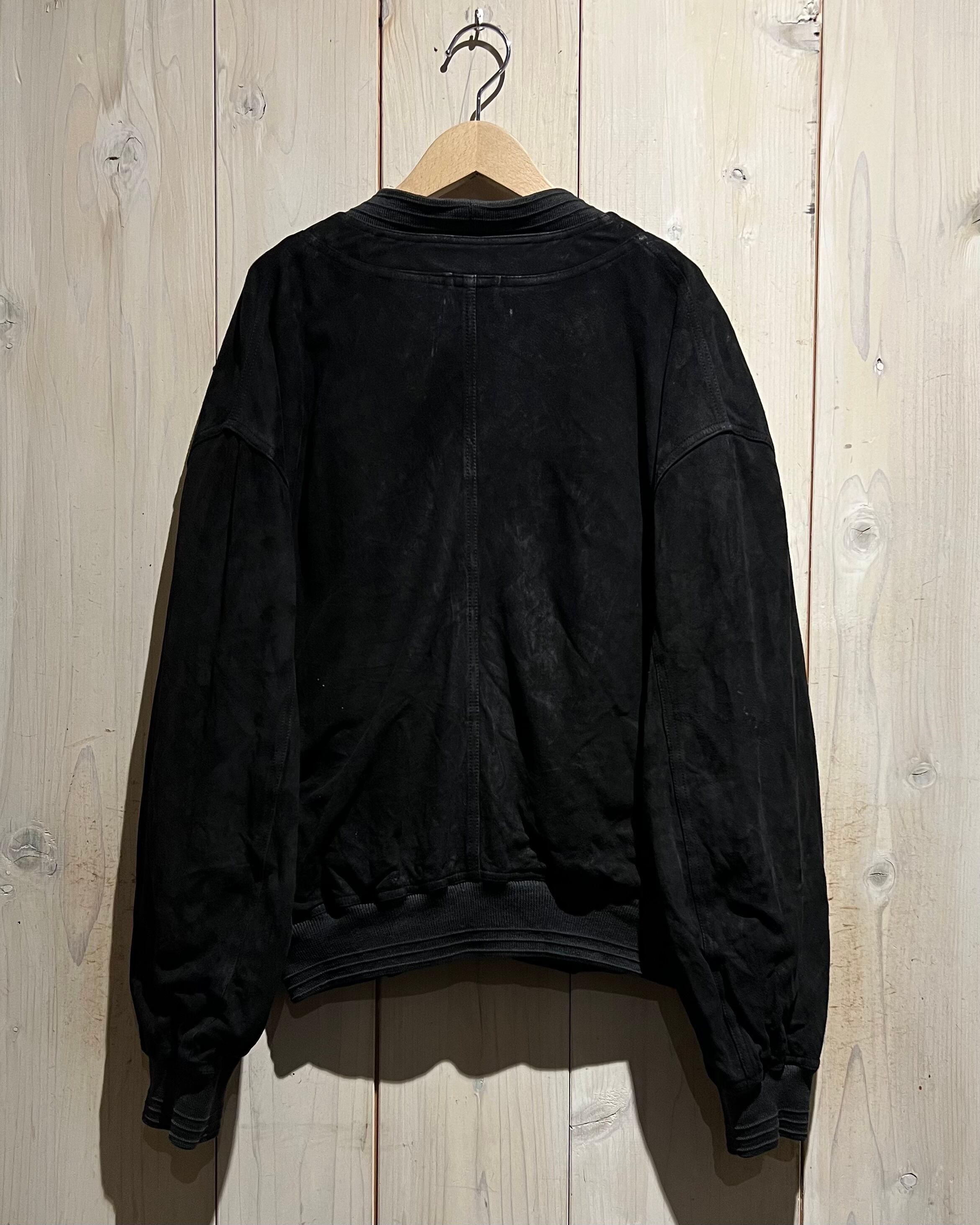 a.k.a.C.a.k.a vintage】”RUFFO”Black Suede Leather Vintage Loose
