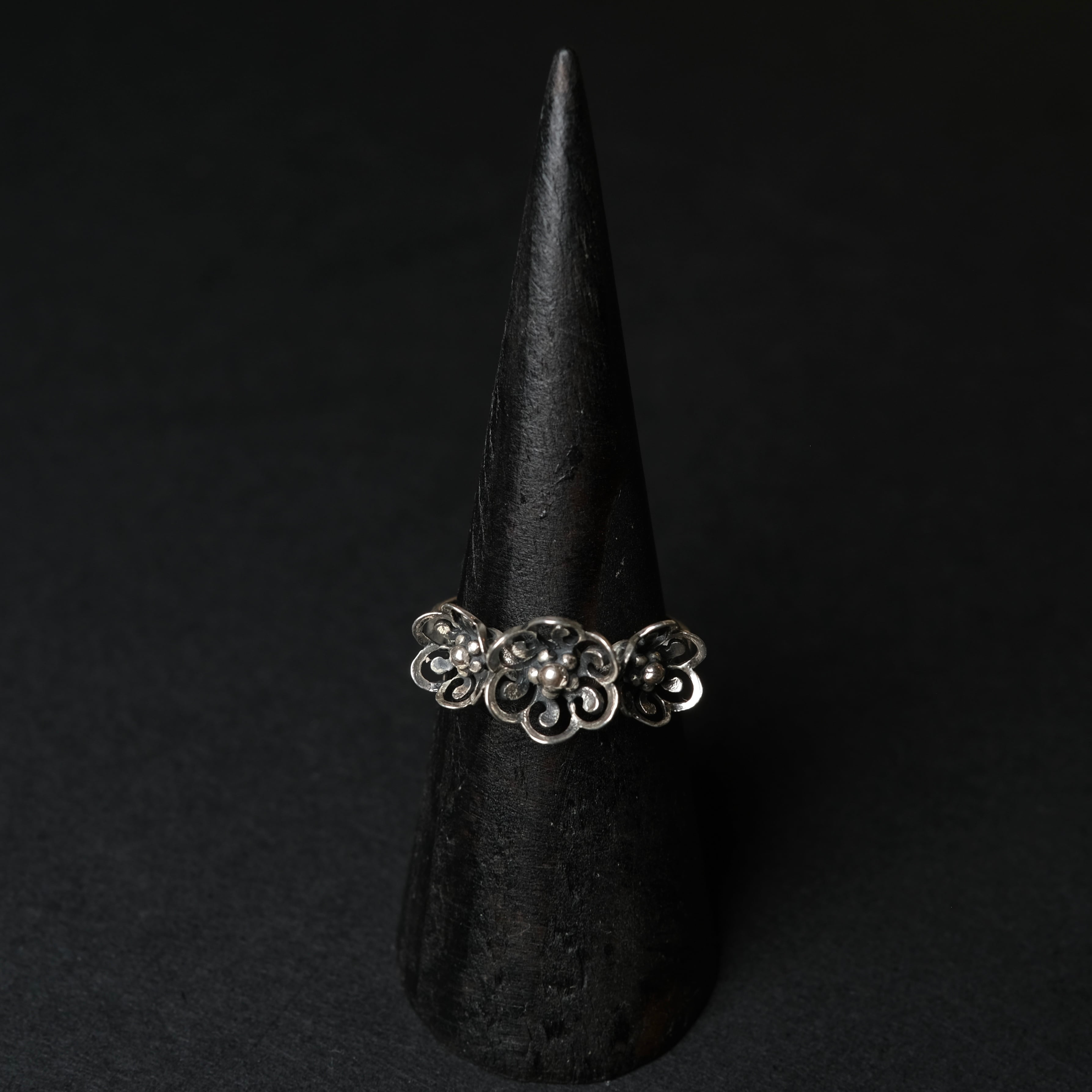 シルバー925 silver フラワーモチーフリング/軽研磨仕上げ