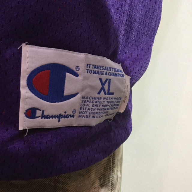 『送料無料』champion メッシュタンクトップ USA製 筆記体ロゴ XL ビンテージ