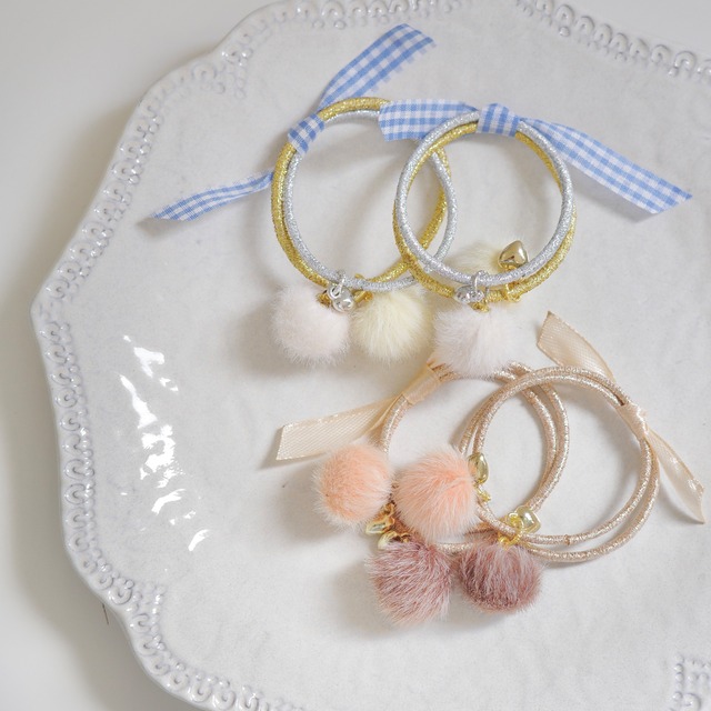 【 オリジナル 】セット Fluffy Hair Tie Set / もこもこヘアゴムSET