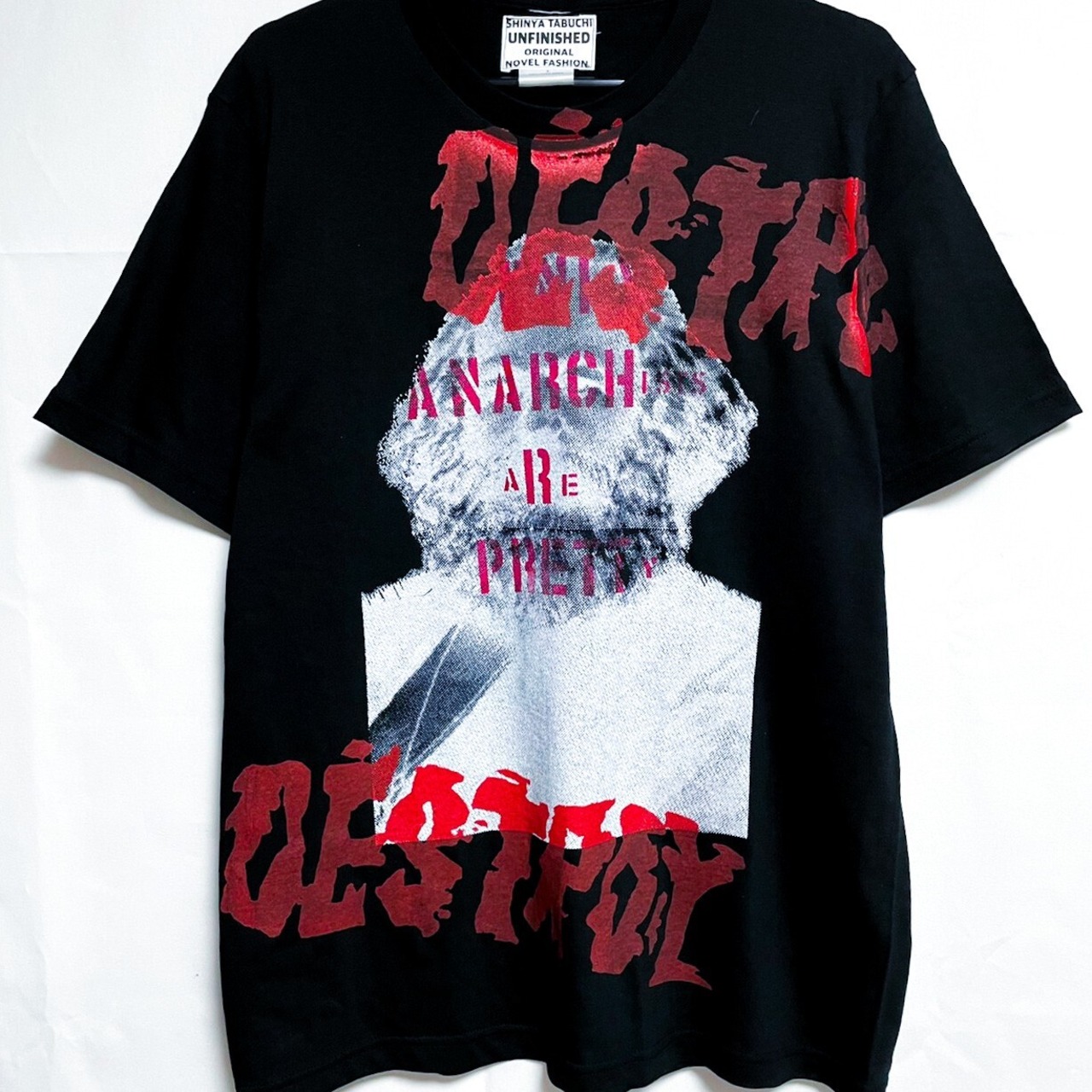 UNFINISHEDカールマルクスDESTROY blackTシャツ