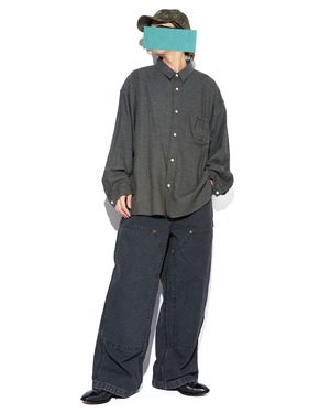 refomed "WRIST PATCH WIDE SHIRT CHECK〔CHARCOAL〕"