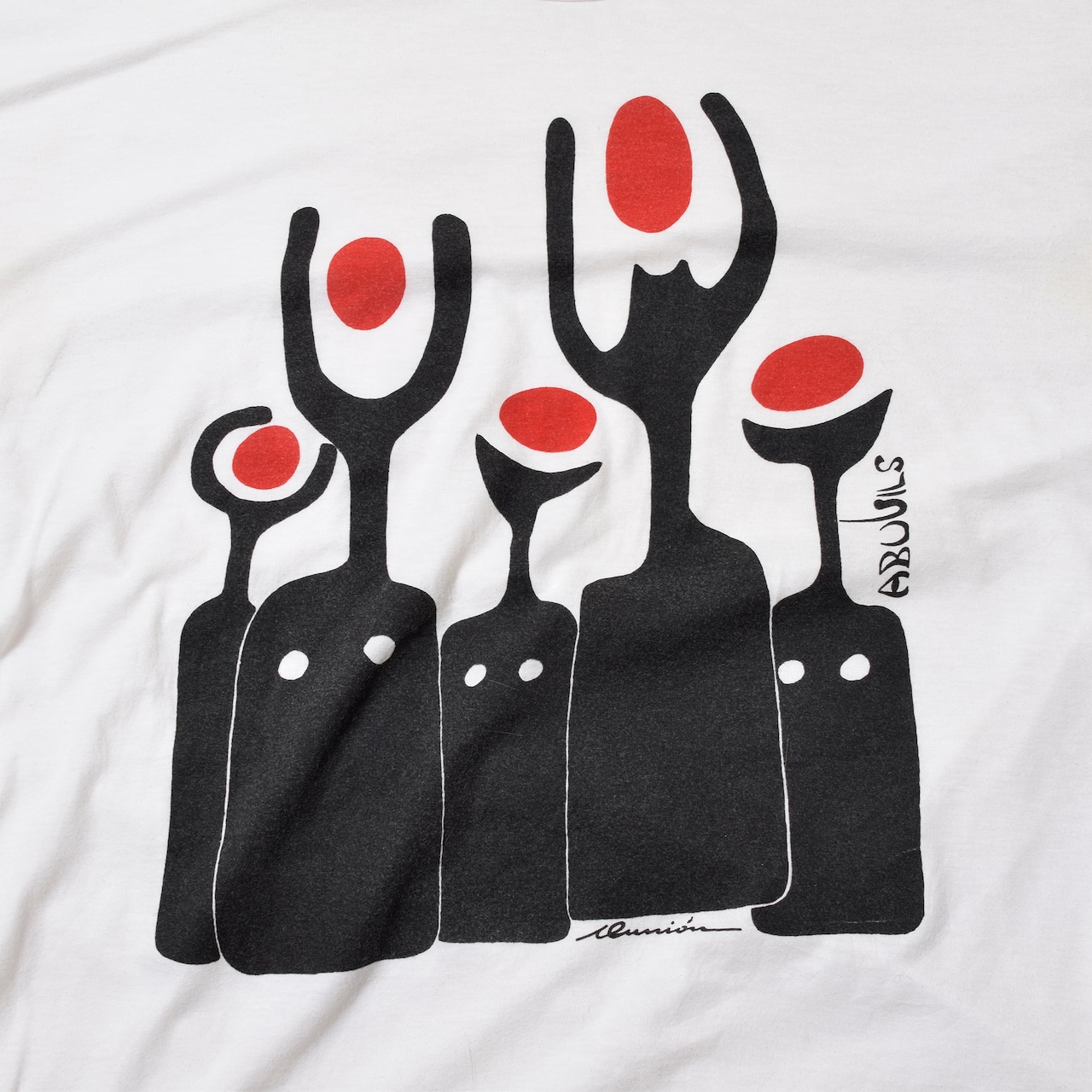 00s ABULIS アートプリントTシャツ ホワイト コットン