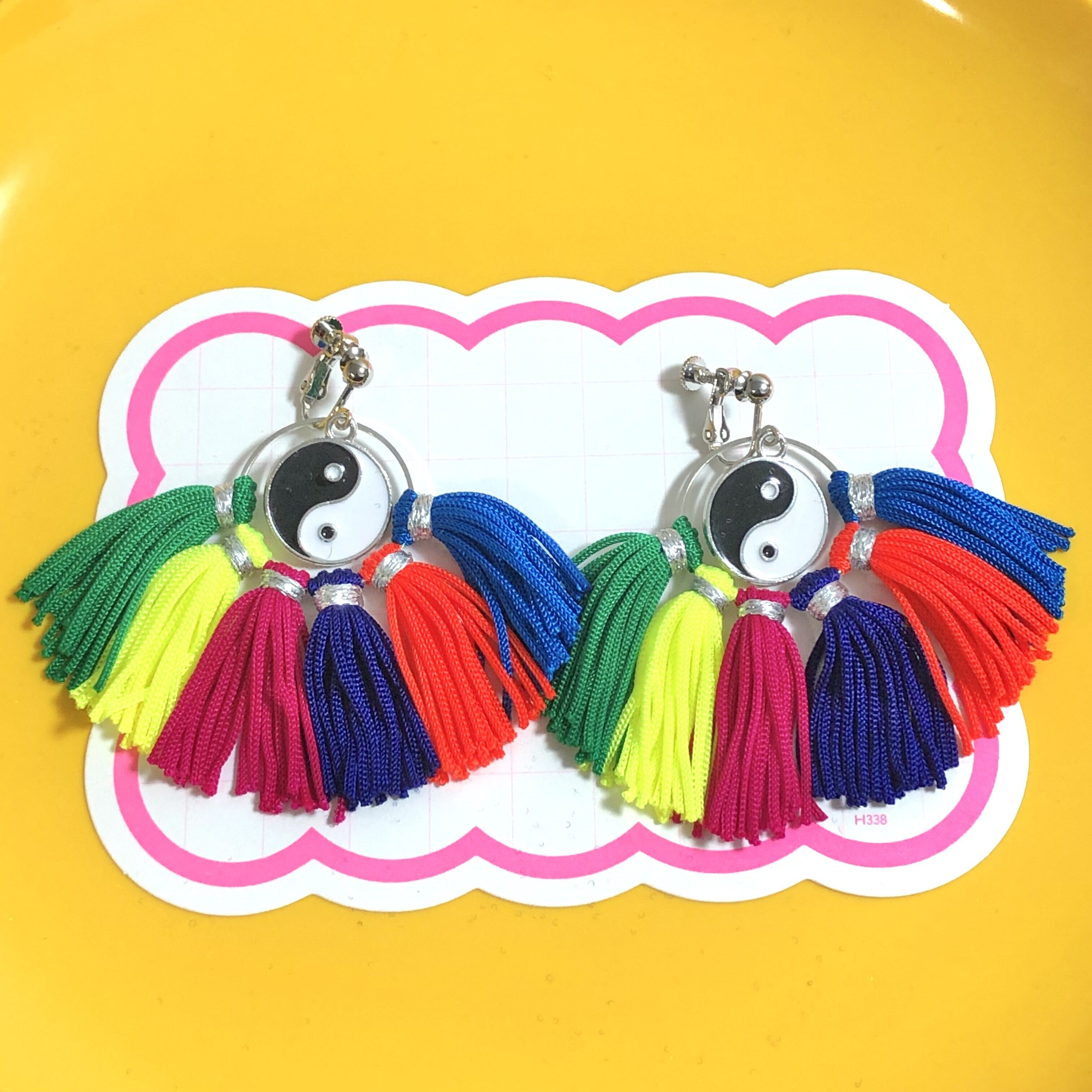 No,8009 Yin Yang temple Tassel earring | madeintrash