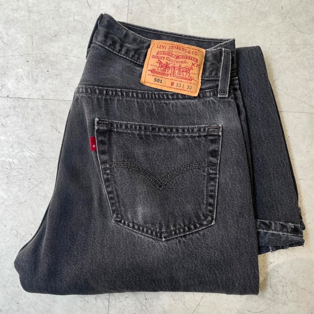 00s Levi's 501 OverDie Black Denim Pants 00年代 リーバイス 501 後染め ブラック デニムパンツ W33L30