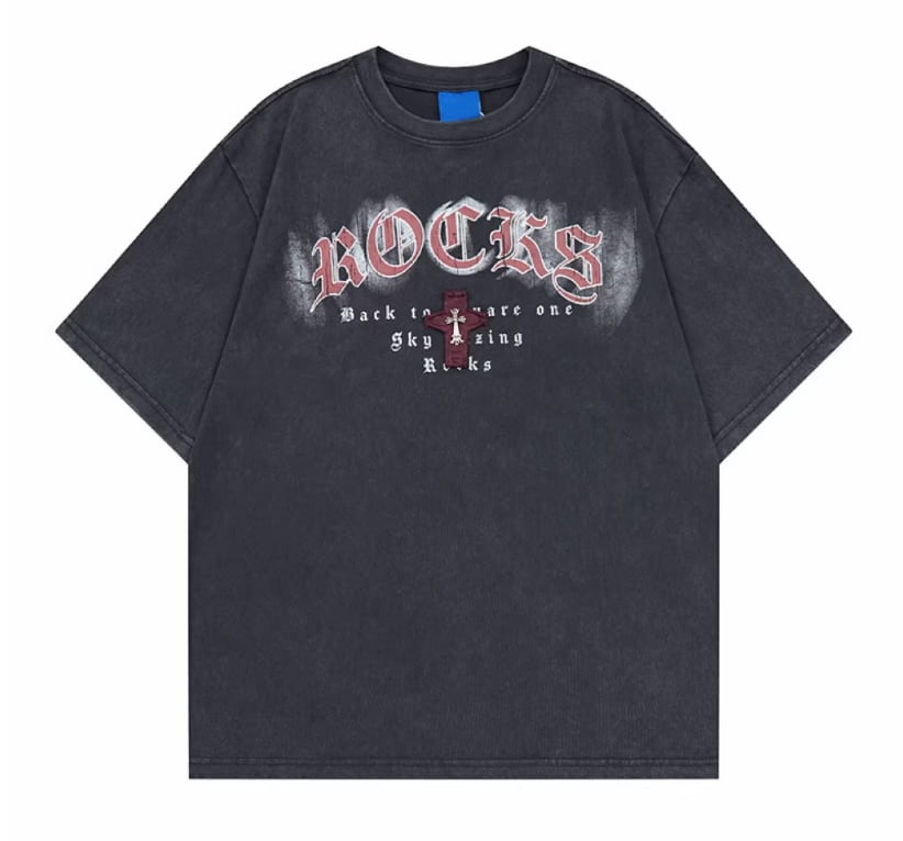 Cross embroidered short-sleeved T-shirt 0003